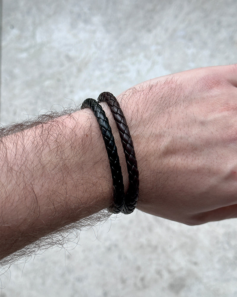 Leather Bracelet Ink Black