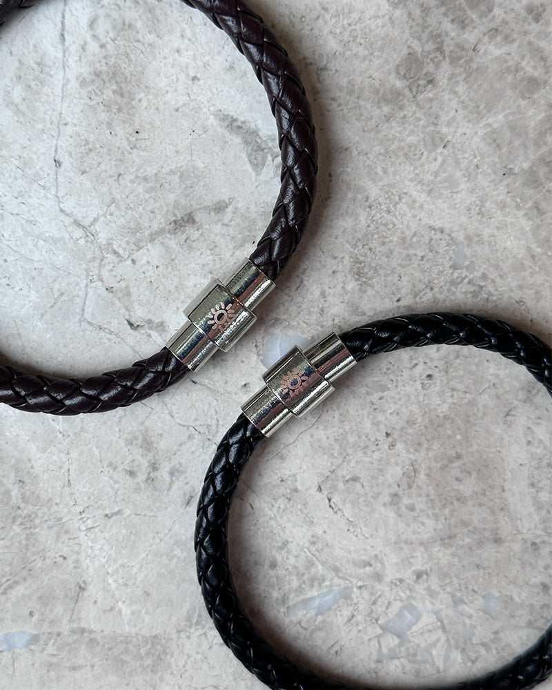 Leather Bracelet Ink Black